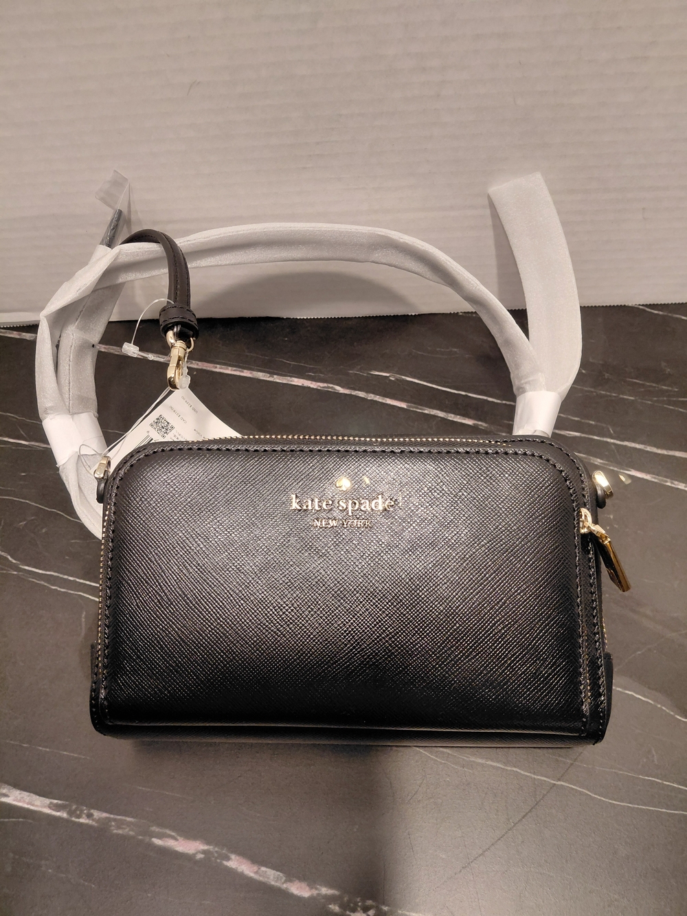 Kate Spade Black Leather Crossbody Wallet